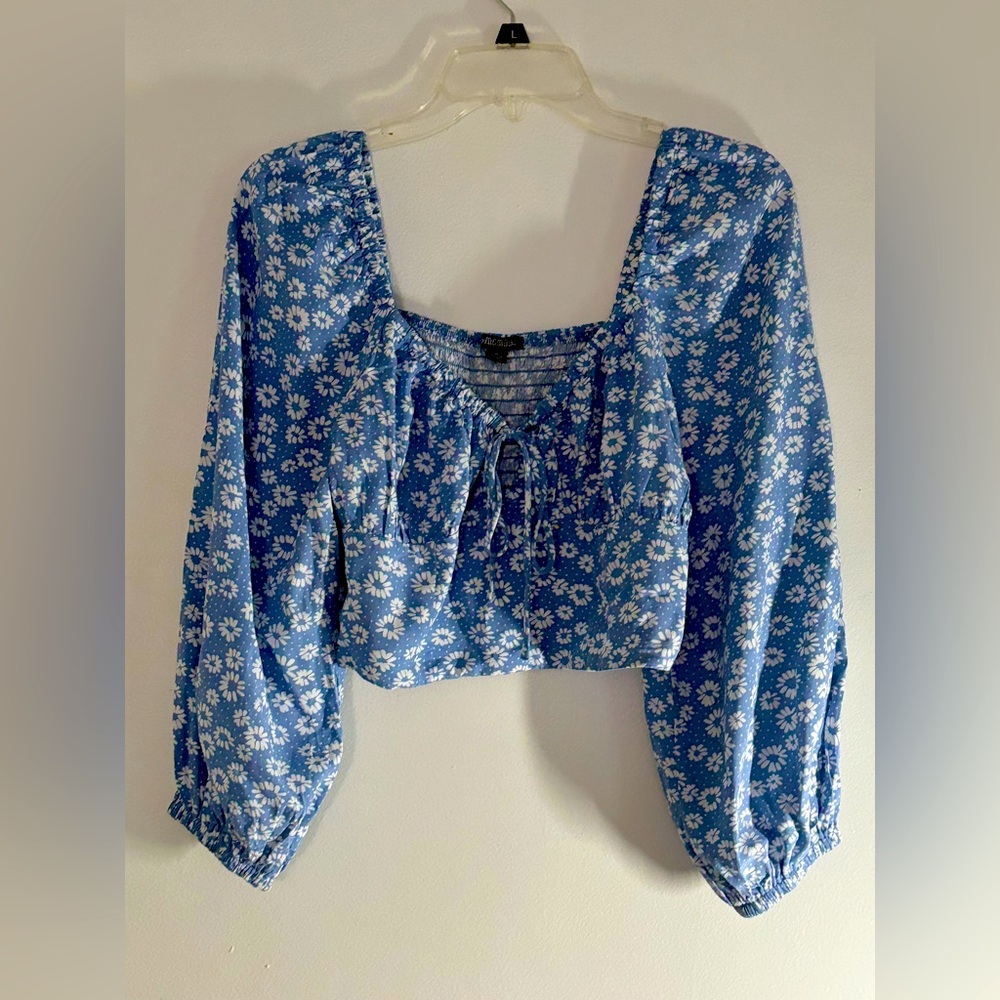 Wild Fable Floral Long Sleeve Crop Top